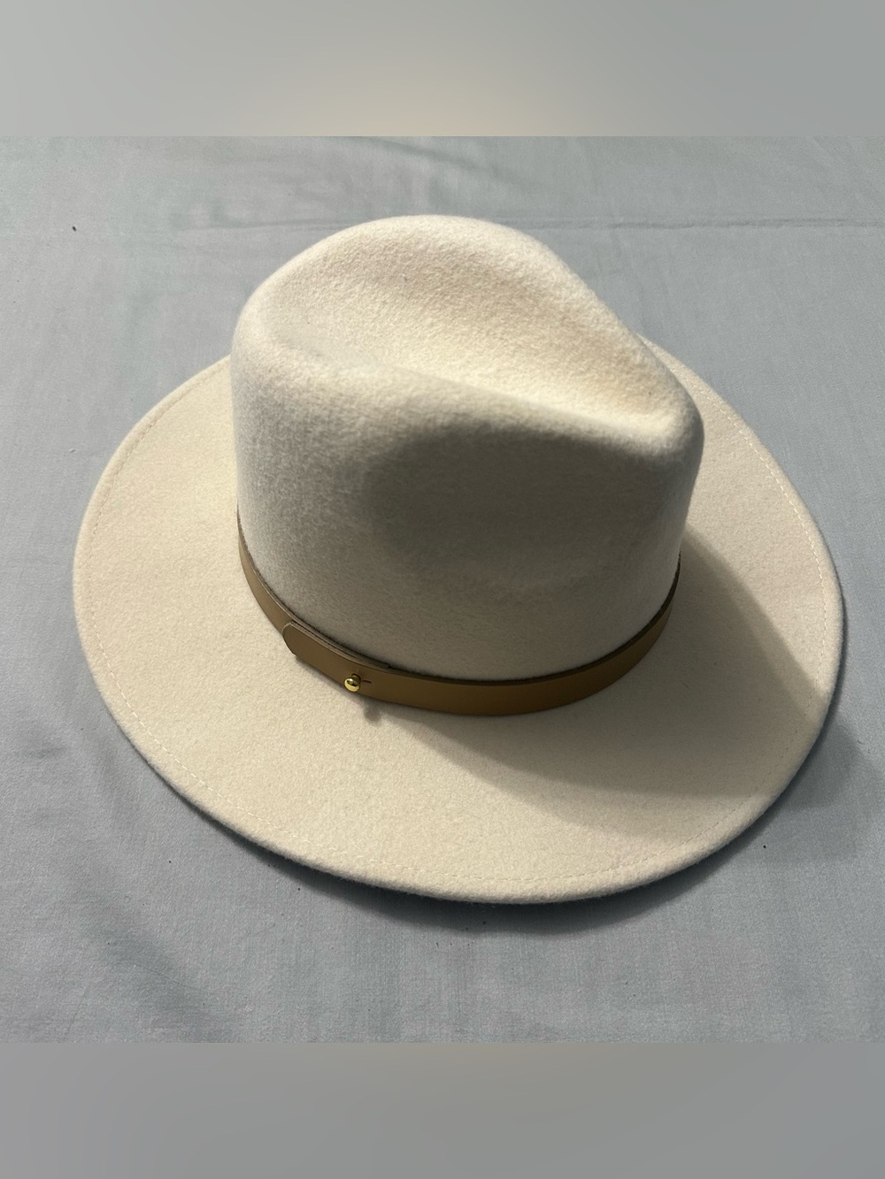 Lack of Color Ivory Wool Rancher Hat Sz M 57cm Cream Teardrop Crown Flat Brim